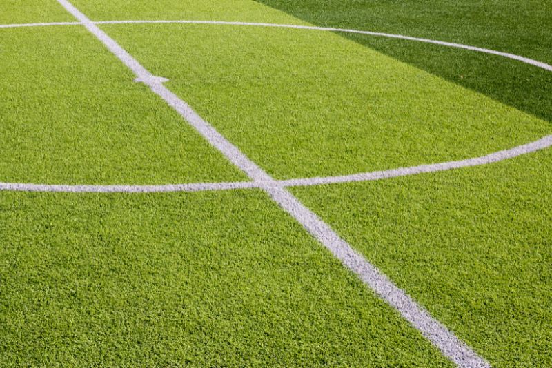 sports field with synthetic grass