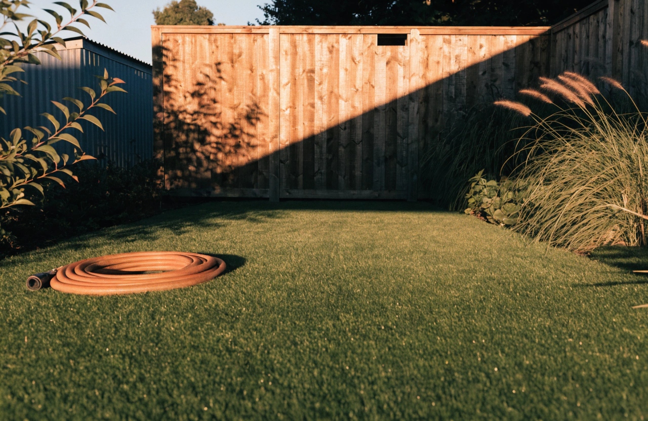 Finished artificial turf lawn ready to enjoy in a Wollongong backyard