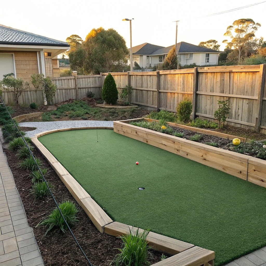 Completed backyard putting green installation on a residential property in Wollongong